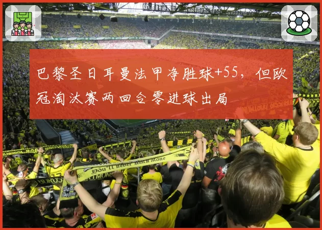巴黎圣日耳曼法甲净胜球+55,但欧冠淘汰赛两回合零进球出局